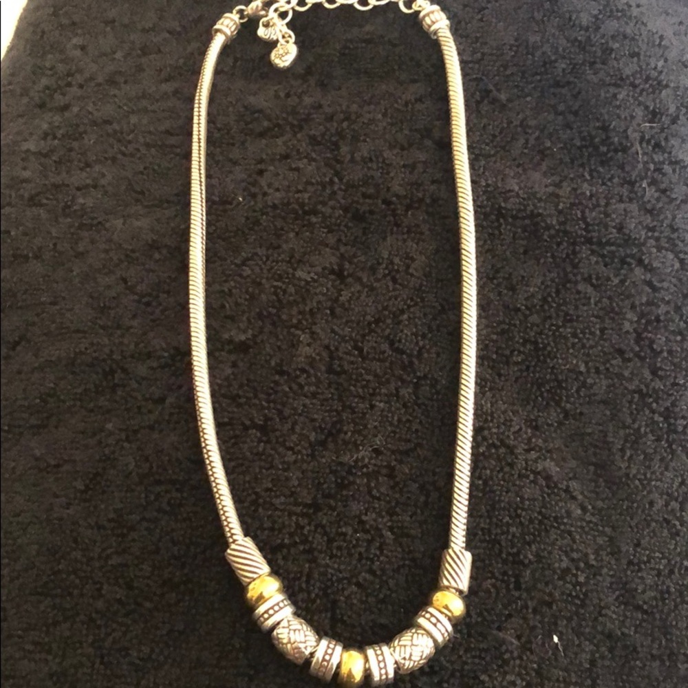 16” Brighton silver with gold accents necklace
